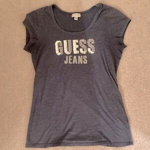 Guess Denim Blue Sequin T-Shirt